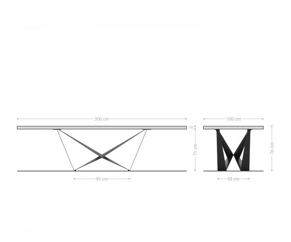 Jídelní stůl Edge 300x100 cm přírodní dub live - Image 8