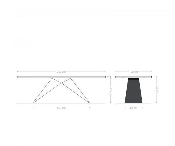 Jídelní stůl Edge 260x100 cm XL akácie hnědá - Image 7