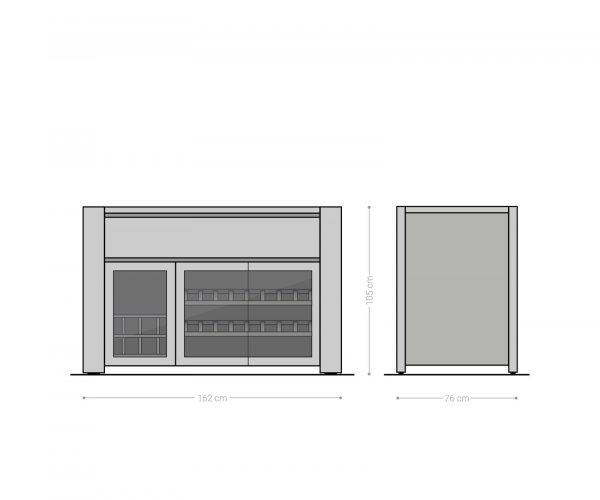 Komoda Hedora 160x75 cm přírodní akácie skříňka na nápoje s osvětlením - Image 10