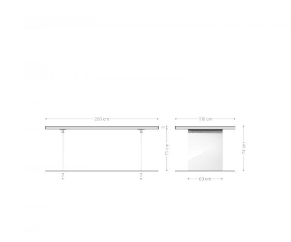 Jídelní stůl Edge 200x100 cm zaoblená přírodní dub švýcarská hrana - Image 7