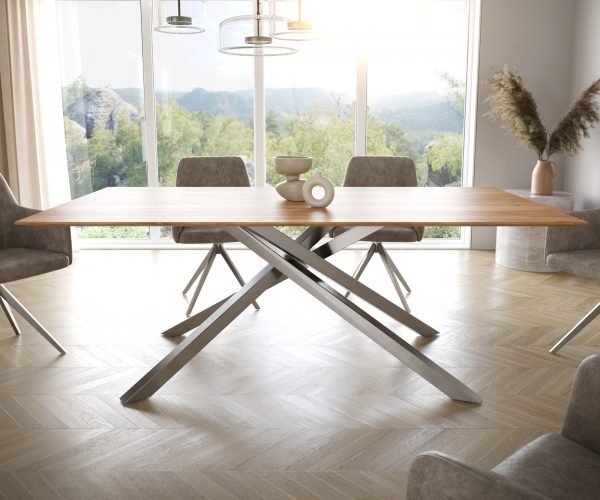 Jídelní stůl Edge 200x100 cm přírodní akácie švýcarská hrana - Image 2