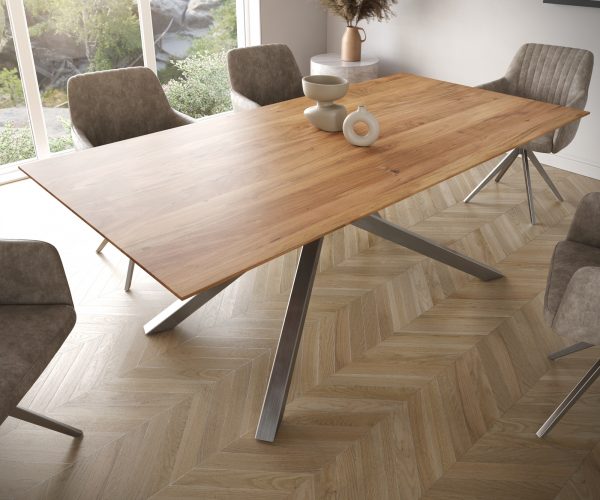 Jídelní stůl Edge 200x100 cm přírodní akácie švýcarská hrana - Image 4