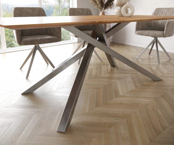 Jídelní stůl Edge 200x100 cm přírodní akácie švýcarská hrana - Image 6