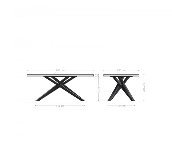 Jídelní stůl Edge 200x100 cm přírodní akácie švýcarská hrana - Image 7