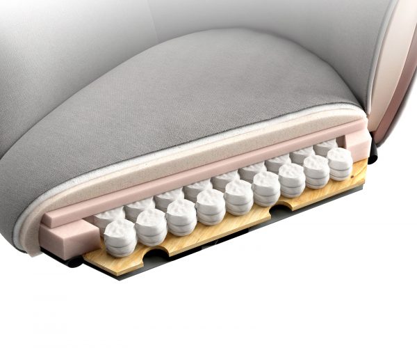 Otočná židle Caja-Flex s područkami dřevěná podnož hranatáIch manšestr stříbrnošedá 180° taštičkové pružiny - Image 9