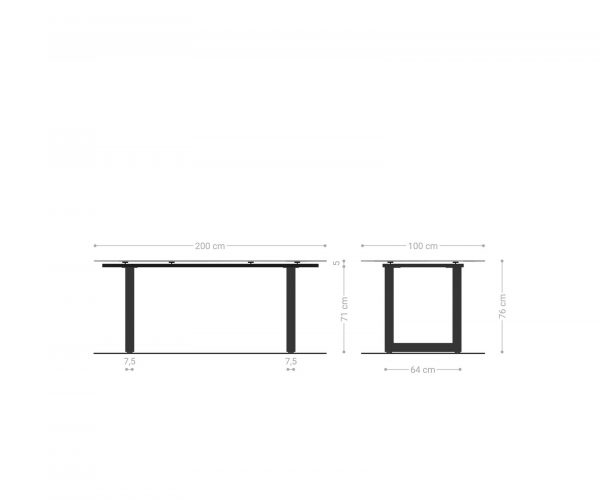 Jídelní stůl Edge 200x100 cm keramika zaoblená Laminam® Statuarettio bílá široká podnož nerezová ocel - Image 7