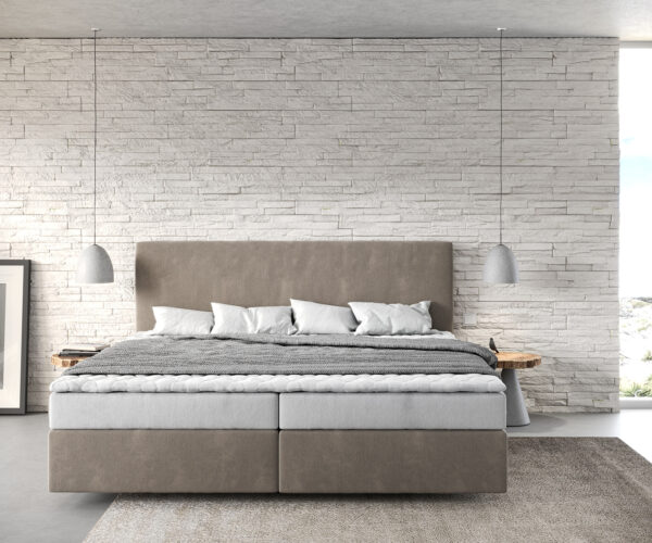 Boxspring postel Dream-Well mikrovlákno 200x200 cm s matrací a topperem - Image 2