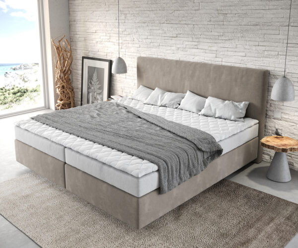 Boxspring postel Dream-Well mikrovlákno 200x200 cm s matrací a topperem - Image 4