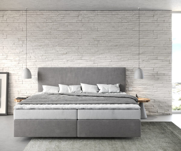 Boxspring postel Dream-Well mikrovlákno 200x200 cm s matrací a topperem - Image 2