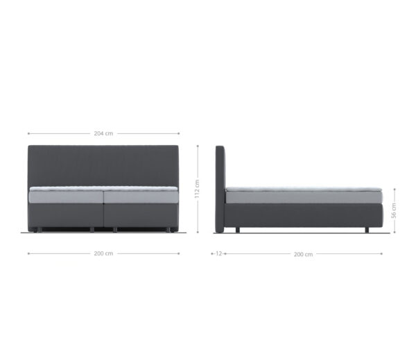 Boxspring postel Dream-Well mikrovlákno 200x200 cm s matrací a topperem - Image 5