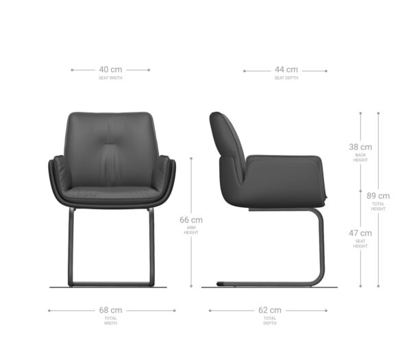Jídelní židle Nela-Flex béžová konzolová podnož kulatá černá - Image 7