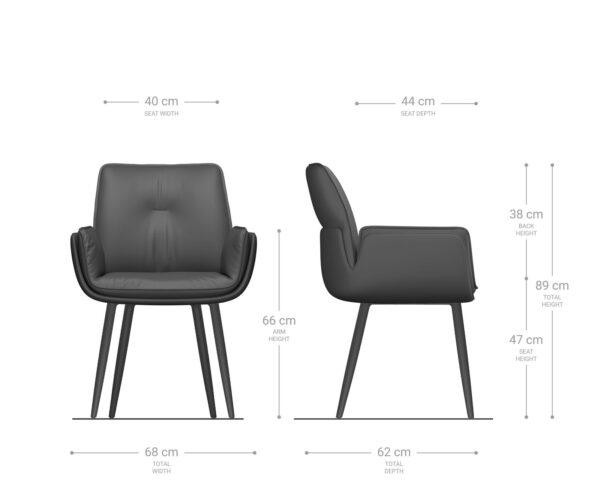 Jídelní židle Nela-Flex béžová zaoblená podnož černá 180° otočná - Image 7