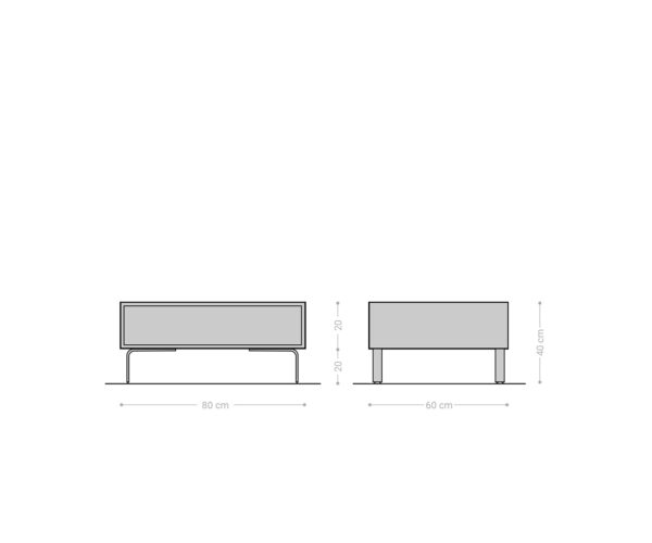 Konferenční stolek Fevo 80x60x40 cm akácie hnědá podnož ve tvaru "L" černá - Image 8