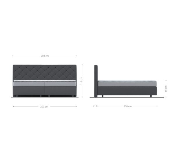 Boxspring postel Dream-Great mikrovlákno 200x200 cm s matrací a topperem - Image 5