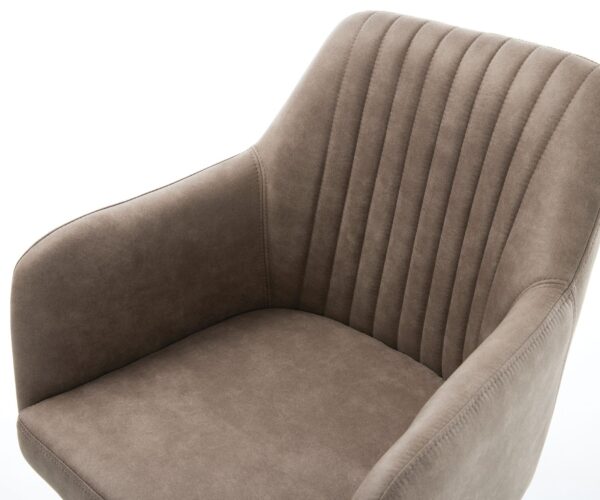Jídelní židle Greg-Flex konzolová podnož plochá zlatá mikrovlákno taupe - Image 5