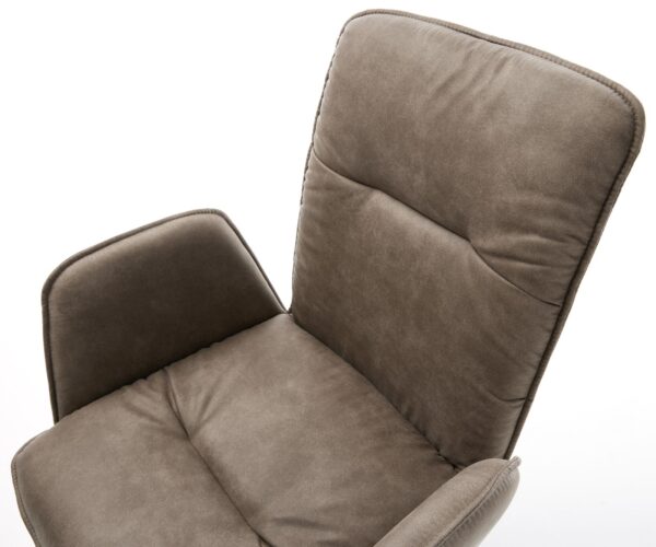 Jídelní židle Vinja-Flex konzolová podnož plochá zlatá mikrovlákno taupe - Image 5