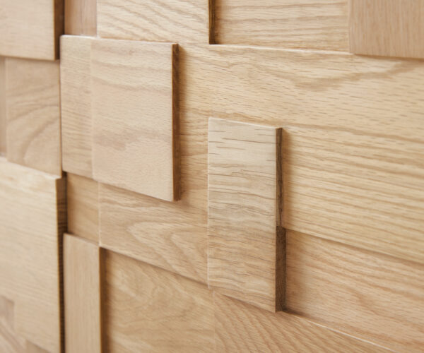 Příborník Puzzle 175 cm přírodní dub 3 dvířka podnož kov černá - Image 3