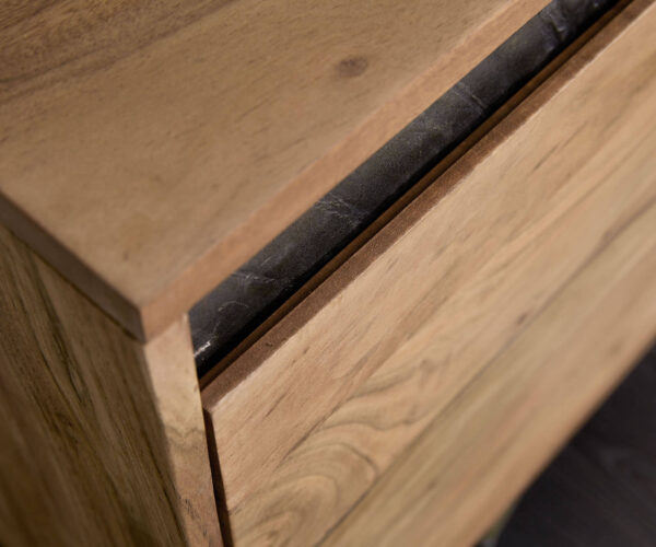 Designový příborník Stonegrace 175 cm přírodní akácie břidlice 3 dvířka - Image 4