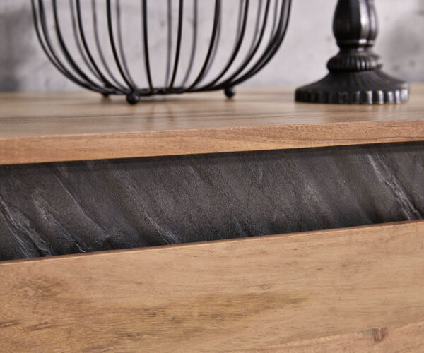 Designový příborník Stonegrace 175 cm přírodní akácie břidlice 3 dvířka - Image 7