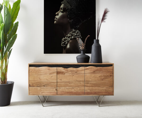 Komoda Stonegrace 147x45 cm přírodní akácie 3 dvířka - Image 2