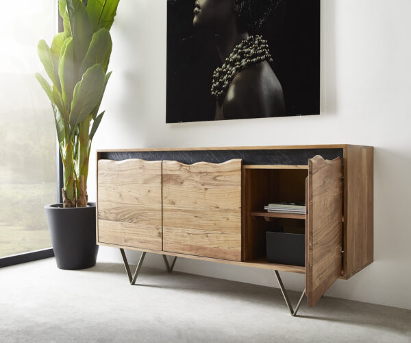 Komoda Stonegrace 147x45 cm přírodní akácie 3 dvířka - Image 5