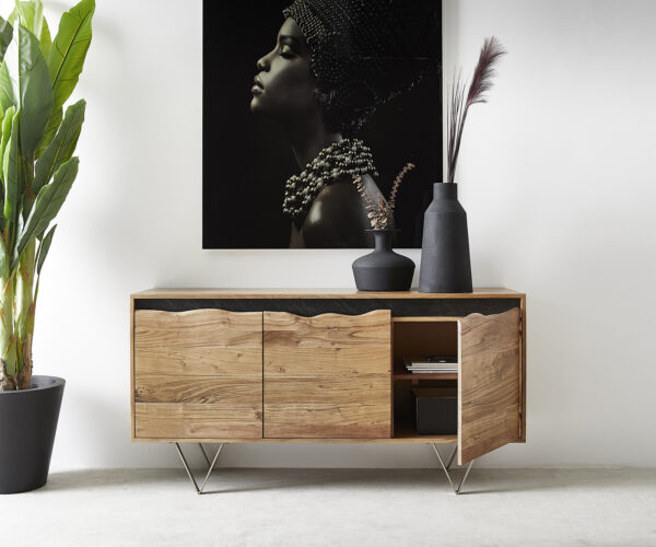 Komoda Stonegrace 147x45 cm přírodní akácie 3 dvířka - Image 4