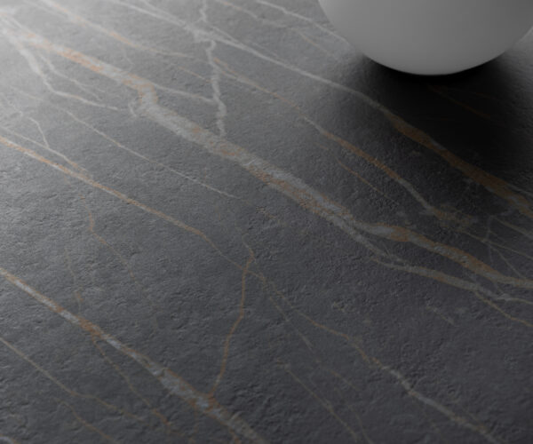 Konferenční stolek Borna 100x100 cm keramika Laminam®Noir Desir hnědá kov podnož titanová úprava - Image 4