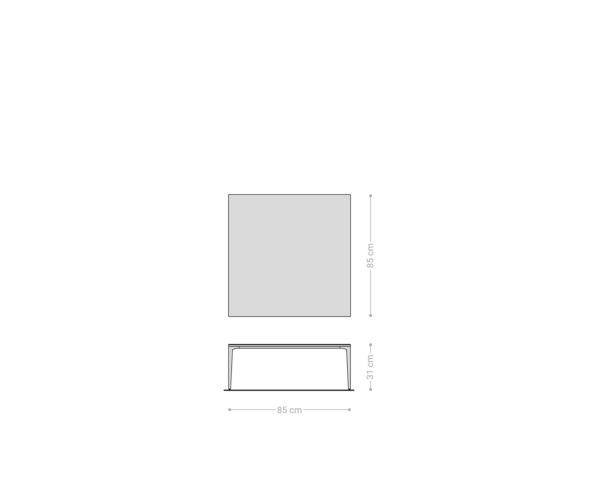 Konferenční stolek Levente 85x85 cm keramika Laminam®Nero Greco kov podnož černá - Image 8