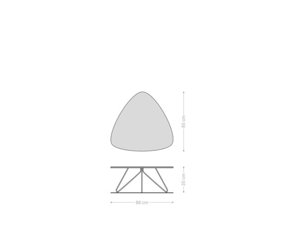 Konferenční stolek Ekrem 85x35 cm keramika křížová podnož Laminam® Sabbia v barvě dubu kulatá z nerezové oceli - Image 9