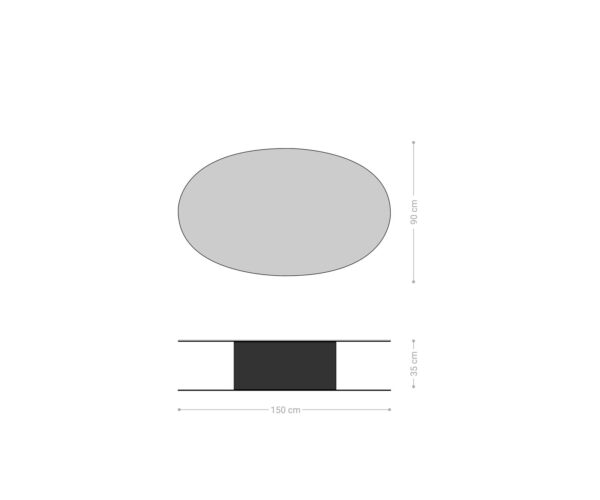 Konferenční stolek Casilda 150x90 cm keramika Laminam®Noir Desir hnědá středová podnož - Image 8