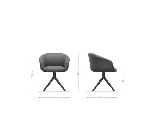 Jídelní židle Vinka-Flex s područkami křížová podnož široká kov smíšené materiály taupe - Image 6