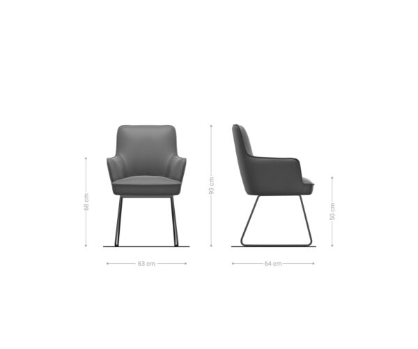 Jídelní židle Heira-Flex tenká podnož kovová černá smíšené materiály taupe taštičkové pružiny - Image 7