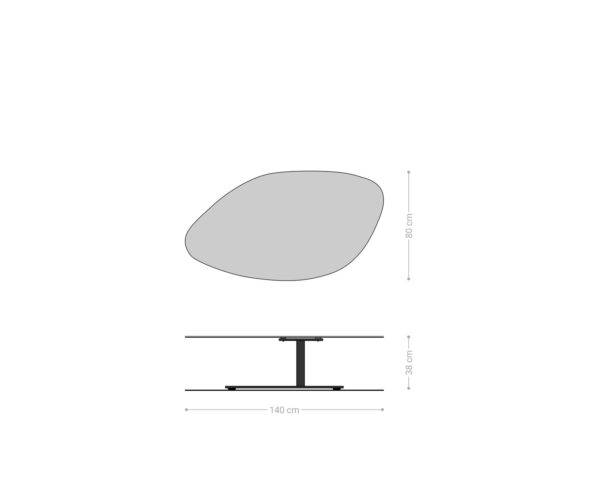 Konferenční stolek Vibana 140x80 cm keramika aspetto concreto beton-barevná kov podnož  titanová úprava - Image 8