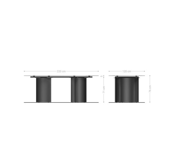Jídelní stůl 220x120 keramika Minas Melange bílo-béžová kov efekt povrchová úprava titanová - Image 8
