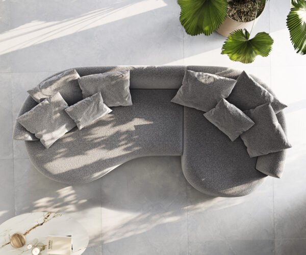 Pohovka Edina 330x170 cm bouclé stříbrná šedá - Image 2