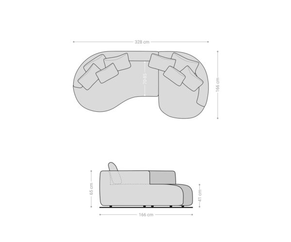 Pohovka Edina 330x170 cm z mikrovlákna šedá - Image 7