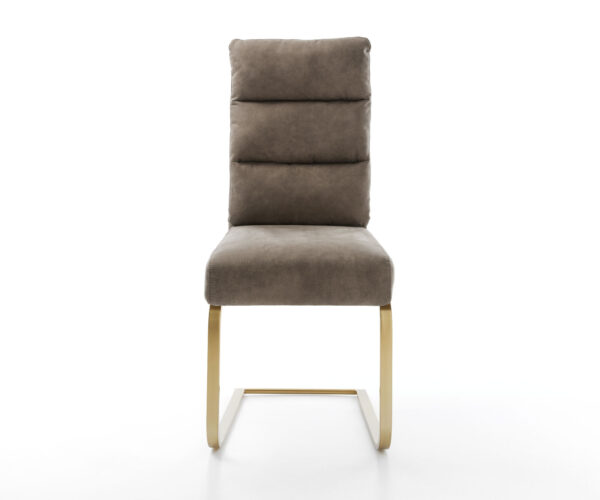 Jídelní židle Pela-Flex taupe vintage konzolová podnož plochá zlatá taštičkové pružiny - Image 2