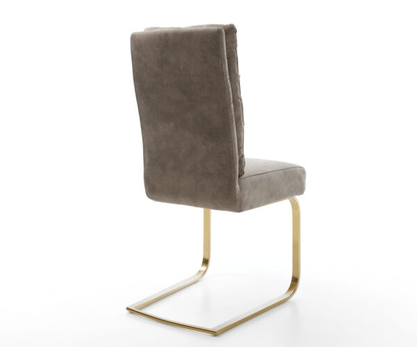 Jídelní židle Pela-Flex taupe vintage konzolová podnož plochá zlatá taštičkové pružiny - Image 5