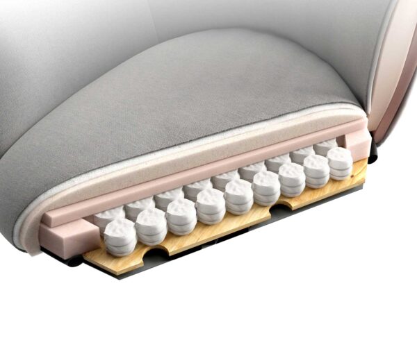 Otočná židle Vinka-Flex s područkami křížová podnož široká nerezová manšestr stříbrnošedá 180° otočná taštičkové pružiny - Image 9