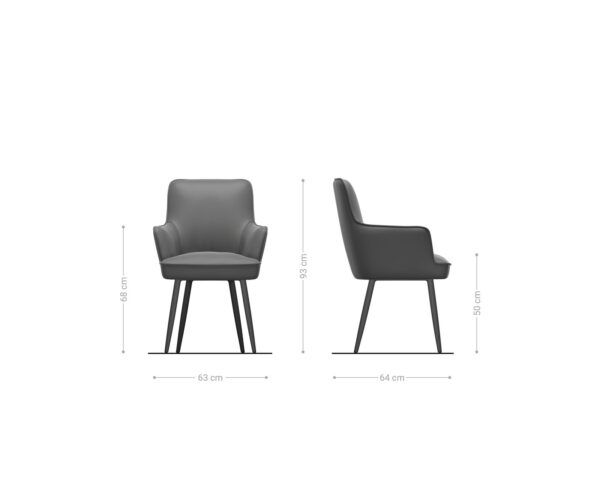 Jídelní židle Heira-Flex podnož zúžená kovová černá smíšené materiály taupe taštičkové pružiny - Image 7