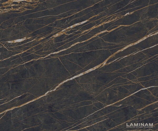 Jídelní stůl Edge 200-300x100 keramika Laminam®Noir Desir hnědá podnož ve tvaru "W" titanová rozkládací - Image 3