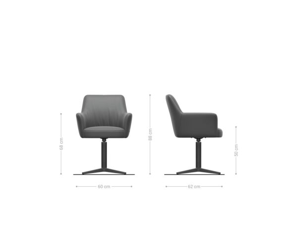 Jídelní židle Xana-Flex s područkami bouclé bílá podnož černá otočná o 360° taštičkové pružiny - Image 7