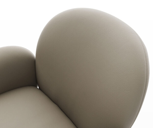 Jídelní židle Nube-Flex s područkami pravá kůže béžová podnož nerezová ocel 360° otočná taštičkové pružiny - Image 4