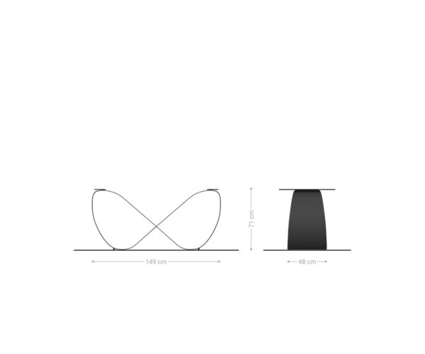Podnož k jídelnímu stolu kovová Infinity černá pro stolové desky od 240 cm - Image 3