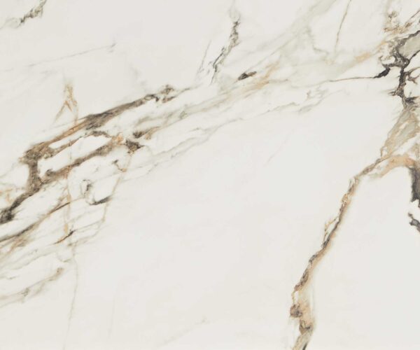 Jídelní stůl Edge 300x100 keramika Calacatta Luxe bílo-zlato-šedá nerezová ocel hranatá - Image 3
