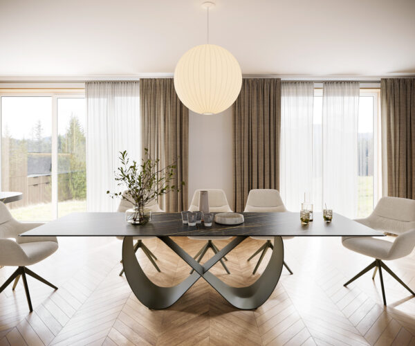 Jídelní stůl Edge 300x100 keramika Laminam® Noir Desir hnědá Infinity titanová - Image 2