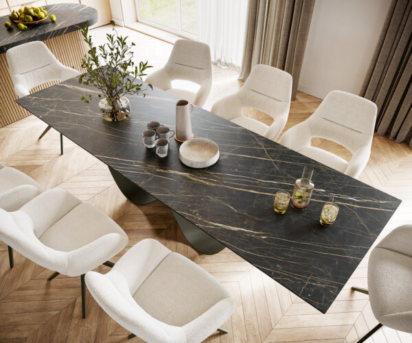 Jídelní stůl Edge 300x100 keramika Laminam® Noir Desir hnědá Infinity titanová - Image 4