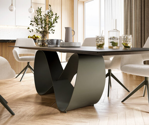 Jídelní stůl Edge 300x100 keramika Laminam® Noir Desir hnědá Infinity titanová - Image 5