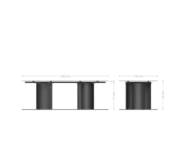 Jídelní stůl Edge oválný 240x120 cm keramika Calacatta Luxe bílo-zlato-šedá Troa kovová podnož titanová - Image 8
