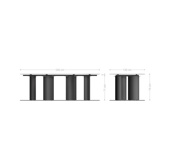 Jídelní stůl Edge oválný 240x120 cm keramika Calacatta Luxe bílo-zlato-šedá Pilier podnož nerezová ocel - Image 8